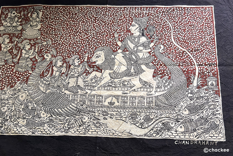 竹のペンで描く手書き捺染『カラムカリ』 | インド グジャラート